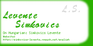 levente simkovics business card